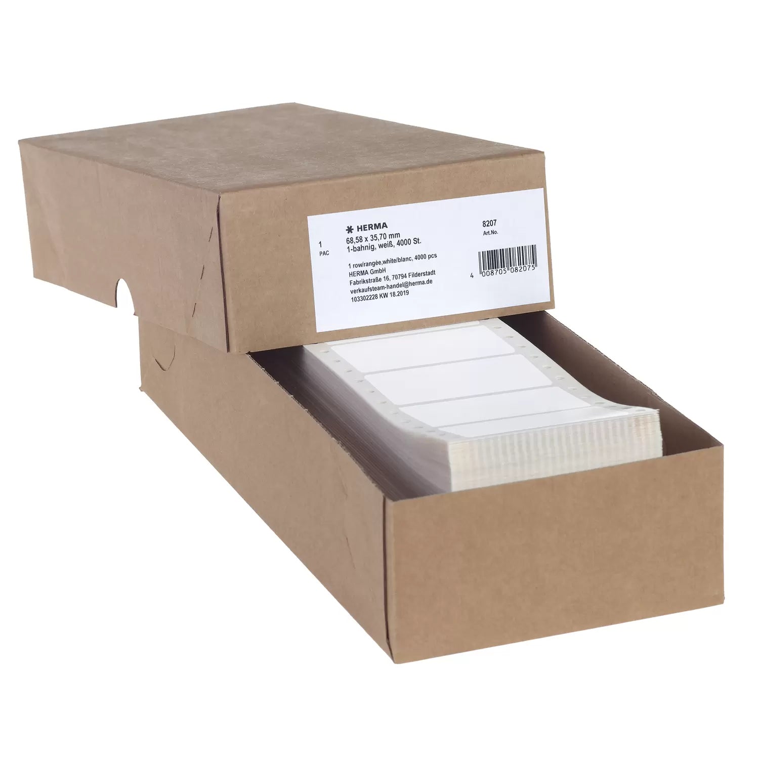 HERMA Druckeretiketten, 69 mm × 36 mm, weiss, Papier, permanent, 4000 Etiketten