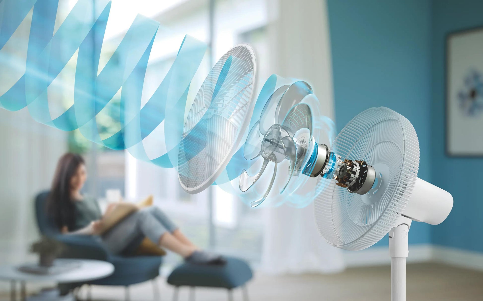 Philips Standventilator CX2550/00 – 40 cm, 3 Stufen, oszillierend, Timer, 48 W, 46 dB, Weiss