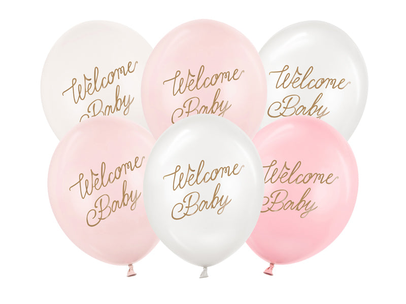 PartyDeco Luftballons Welcome Baby – mehrfarbig – Ø 30 cm – Latex – 6 Stk