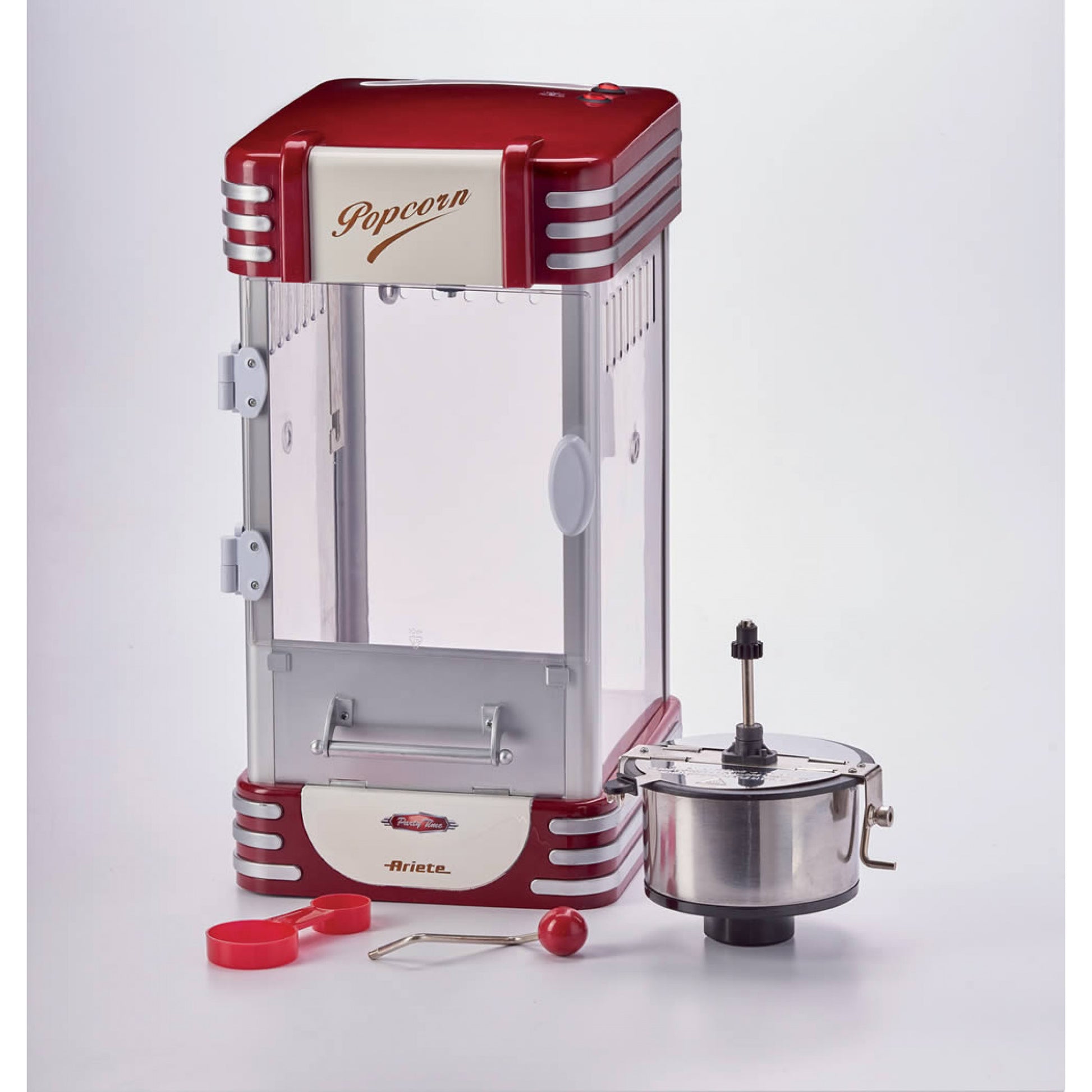 Ariete Popcorn Maschine Vintage XL – 2,4 l, 700 g, 310 W – rot/weiss