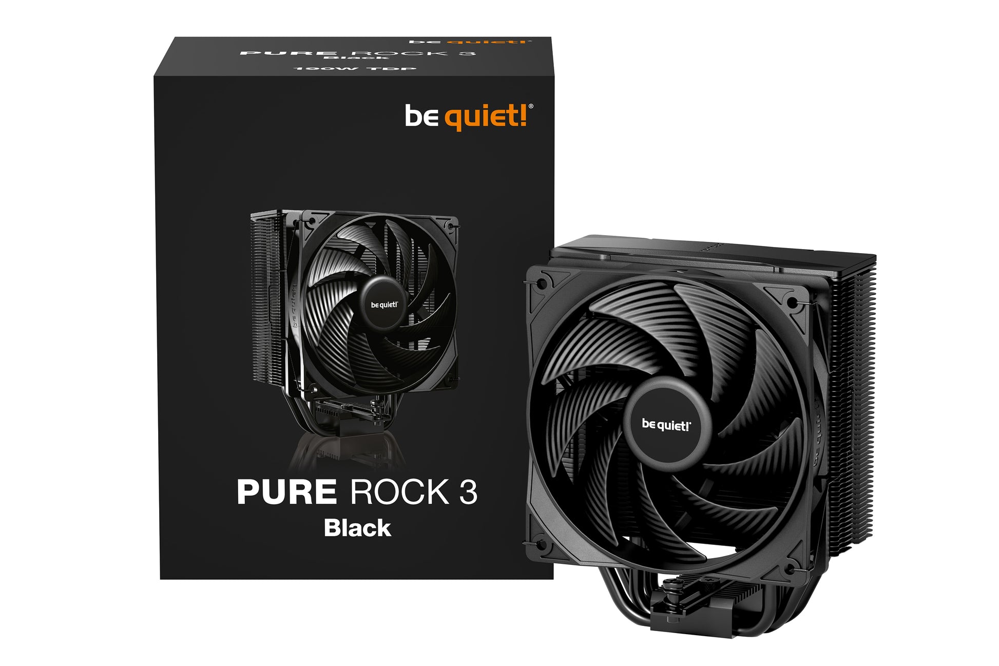 be quiet! be quiet Pure Rock 3 Black – CPU-Kühler 120 mm, 2000 U/min, für Intel LGA1851, LGA 1150, LGA 1151 und andere