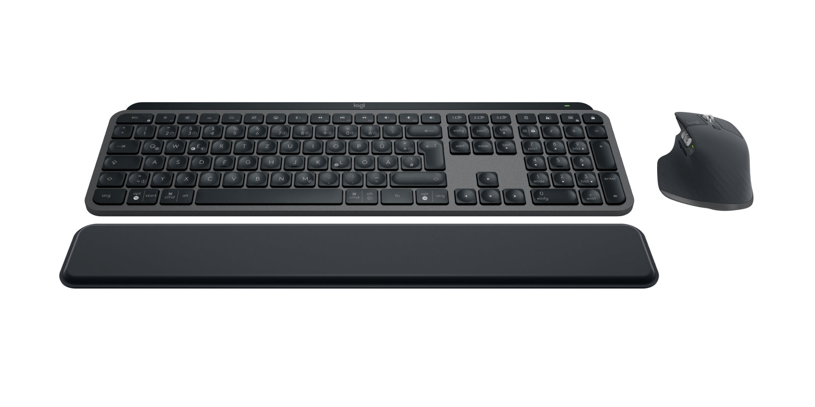 Logitech Desktop MX Keys S – Tastatur, kabellos (Bluetooth/2,4 GHz), DE-Layout (DE), Dunkelgrau