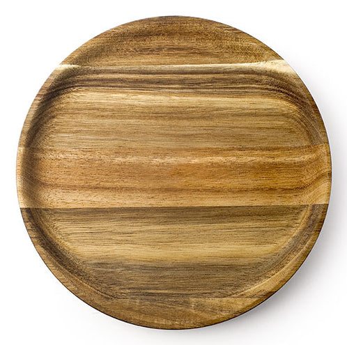 Ibili Speiseteller – Ø 28 cm, H 2,2 cm, Holz, Braun