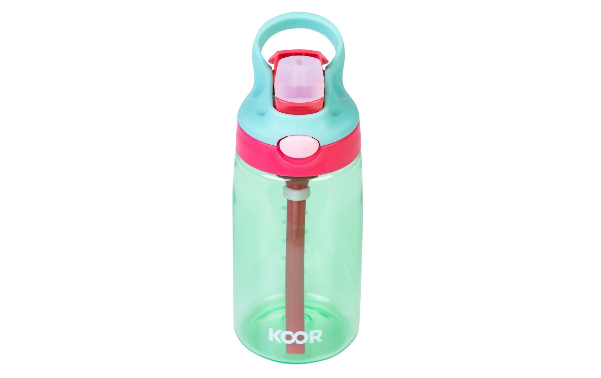 KOOR Kindertrinkflasche 450 ml – Druckknopfdeckel, Tritan, Grün