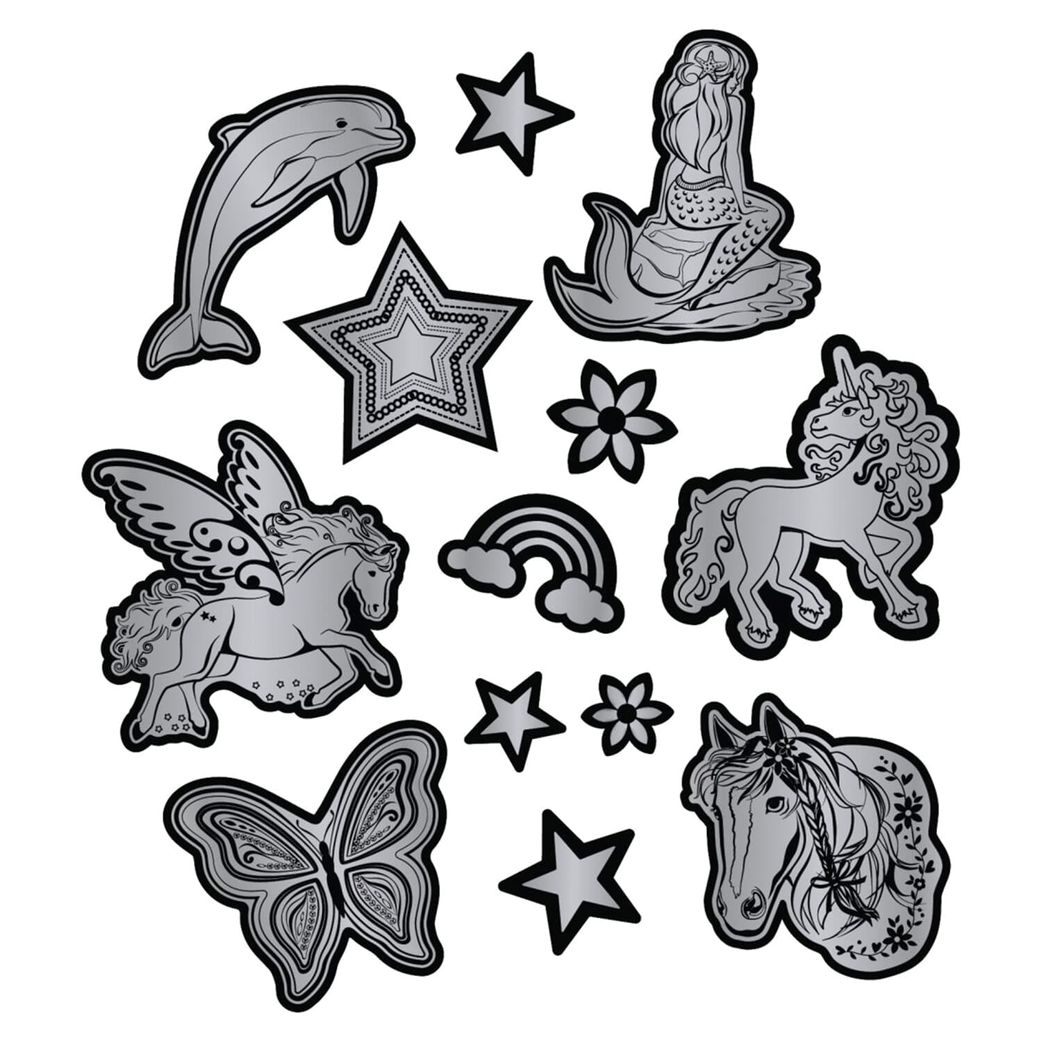 Step by Step Reflektoren-Sticker – 1er-Set – Silber – 100×225×20 mm