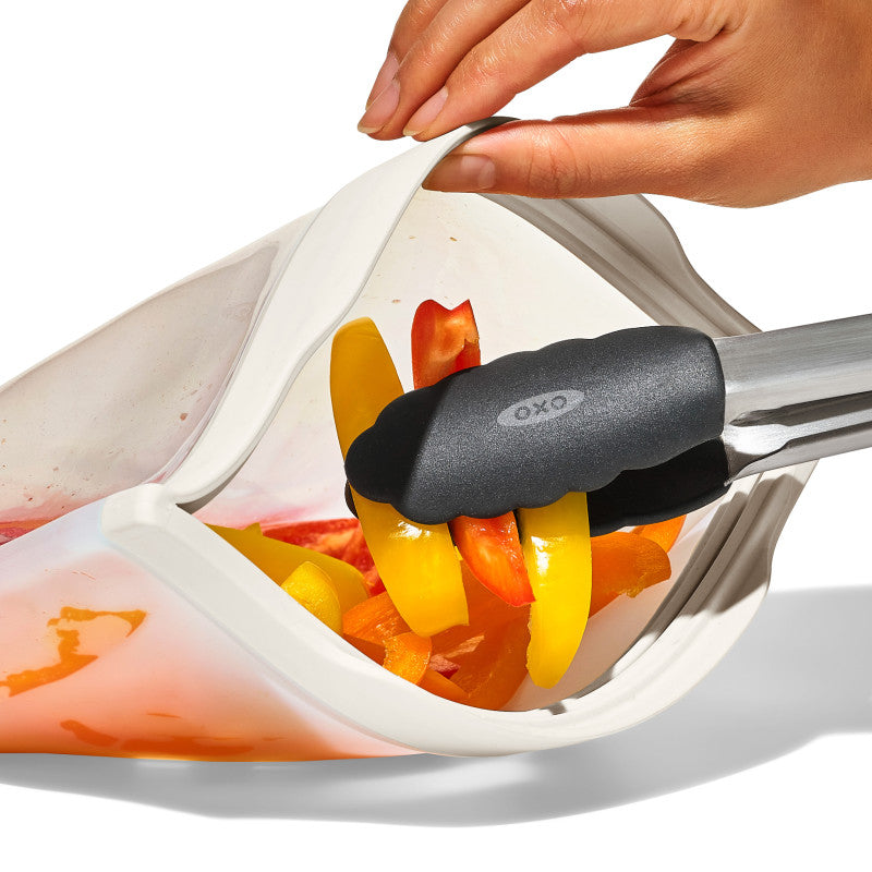 OXO Aufbewahrungstasche 332 ml, 19,1 × 11,9 cm, Silikon, Transparent