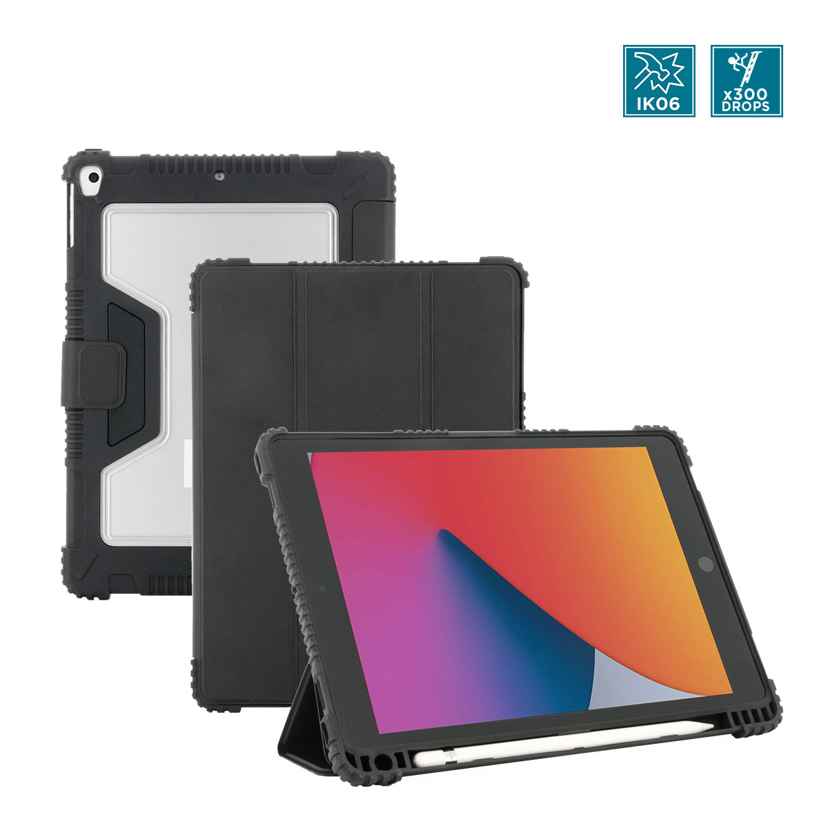 Mobilis Rugged Tablet-Hülle für iPad 10,2" (7.–9. Gen.) – Schwarz