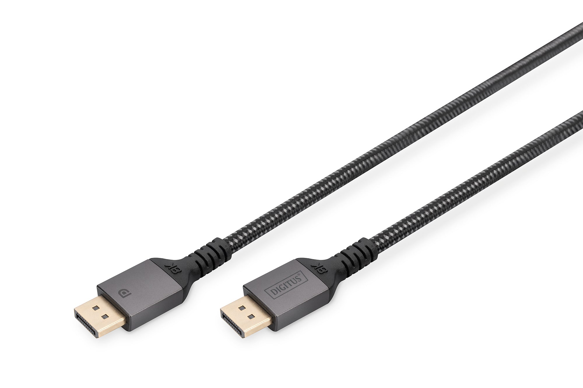 Digitus DisplayPort-zu-DisplayPort-Kabel – 2 m, DisplayPort 1.4, 8K (7680×4320), rund, schwarz
