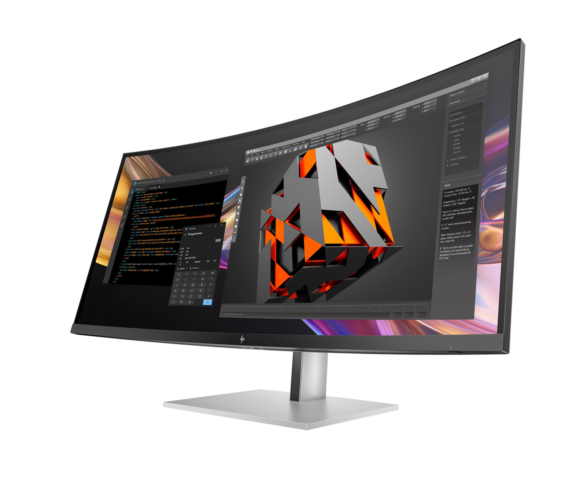 HP 738PU – Monitor, 37,5" 3840 × 1600 (WUHD), IPS, 400 cd/m²