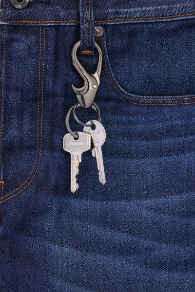 TROIKA Multitool-Schlüsselanhänger Drop – Flaschenöffner, mit Karabiner, Metall/Chrom, Grau