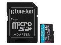 Kingston Technology Kingston Canvas Go Plus 200R Gen4 Speichergerät – 64 GB, microSDXC, A2, U3, V30, mit Adapter