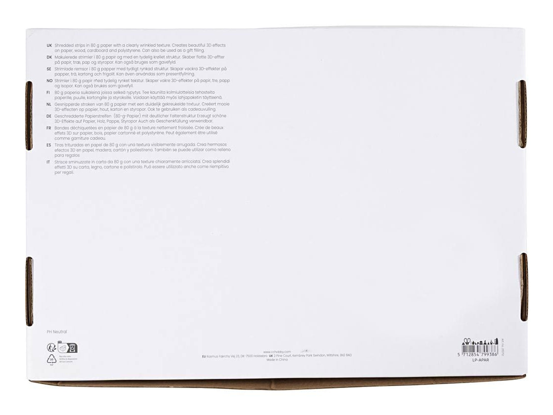 Creativ Company Papierstreifen – 0,2 kg – 3 mm Breite – blau, grün, pink, gelb – 1 Stück