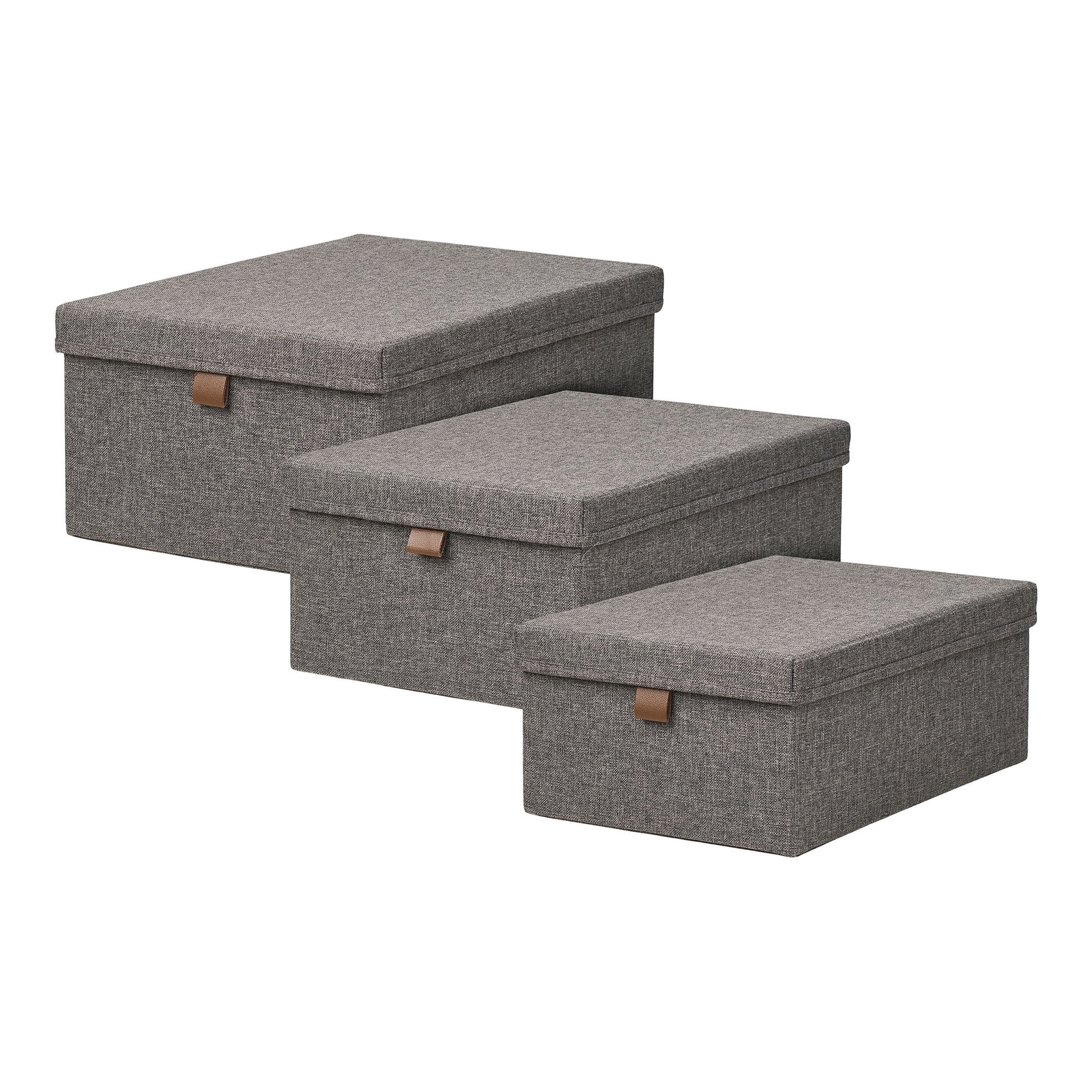 House Nordic Aufbewahrungsbox (mit Deckel) – Polyester – Grau – 260 × 160 × 380 mm