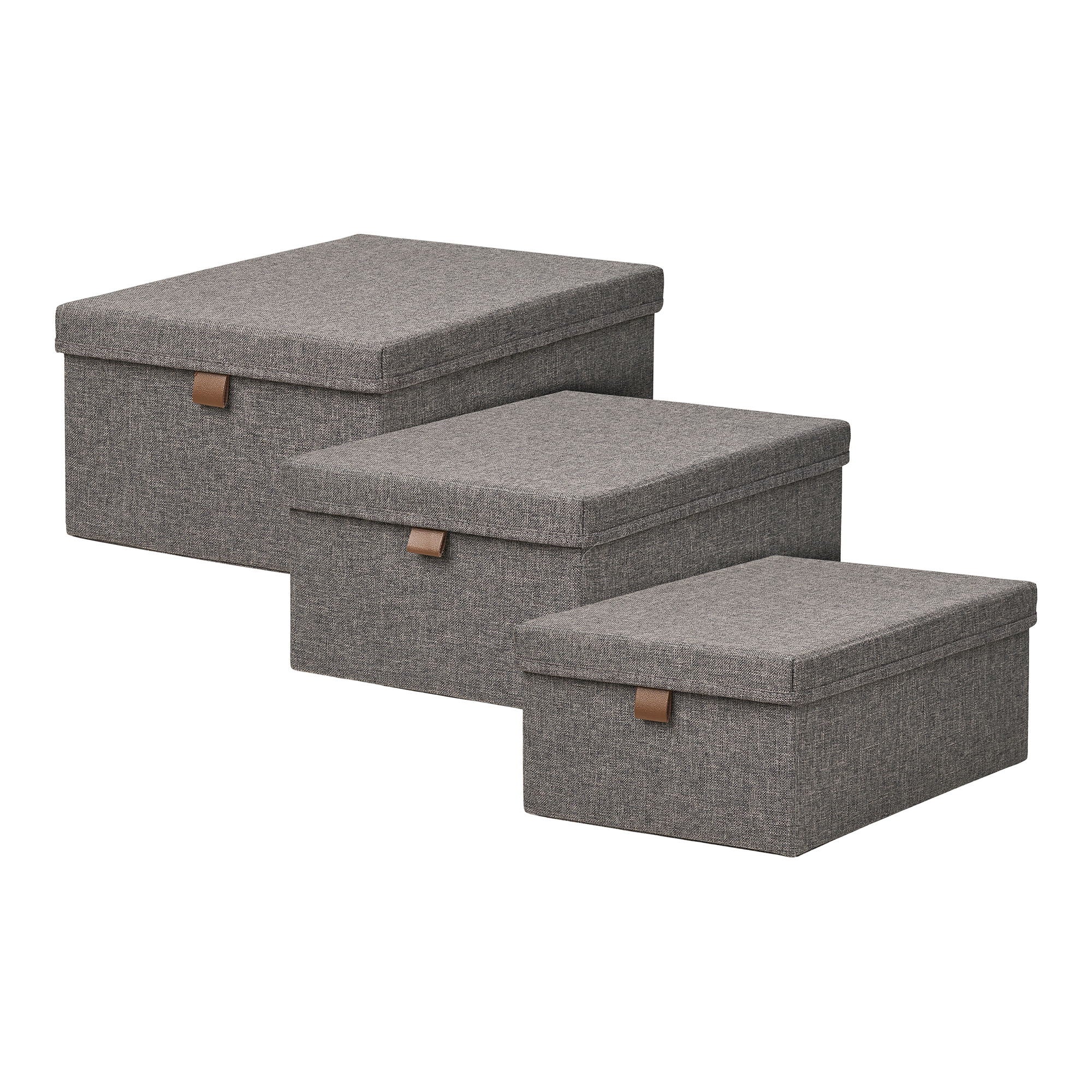 House Nordic Aufbewahrungsbox (mit Deckel) – Polyester – Grau – 260 × 160 × 380 mm