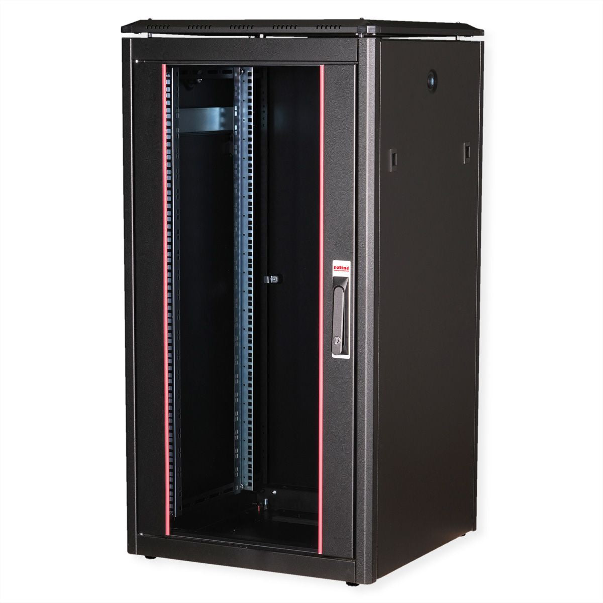 ROLINE Pro – 19" Netzwerkschrank 22U, IP20, abschliessbar, 600 × 600 × 1164 mm, schwarz, Stahl