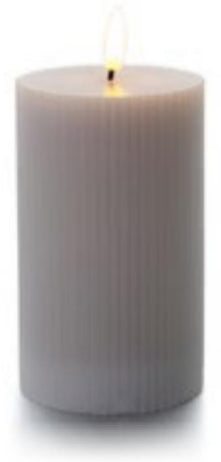Balthasar LED Zylinderkerze – Ø 7,5 × 10 cm – Wachs, Hellgrau