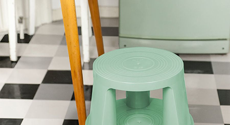 Wedo STEP Rollhocker – Kunststoff – Hellgrün, Sitzhöhe 43 cm, bis 150 kg