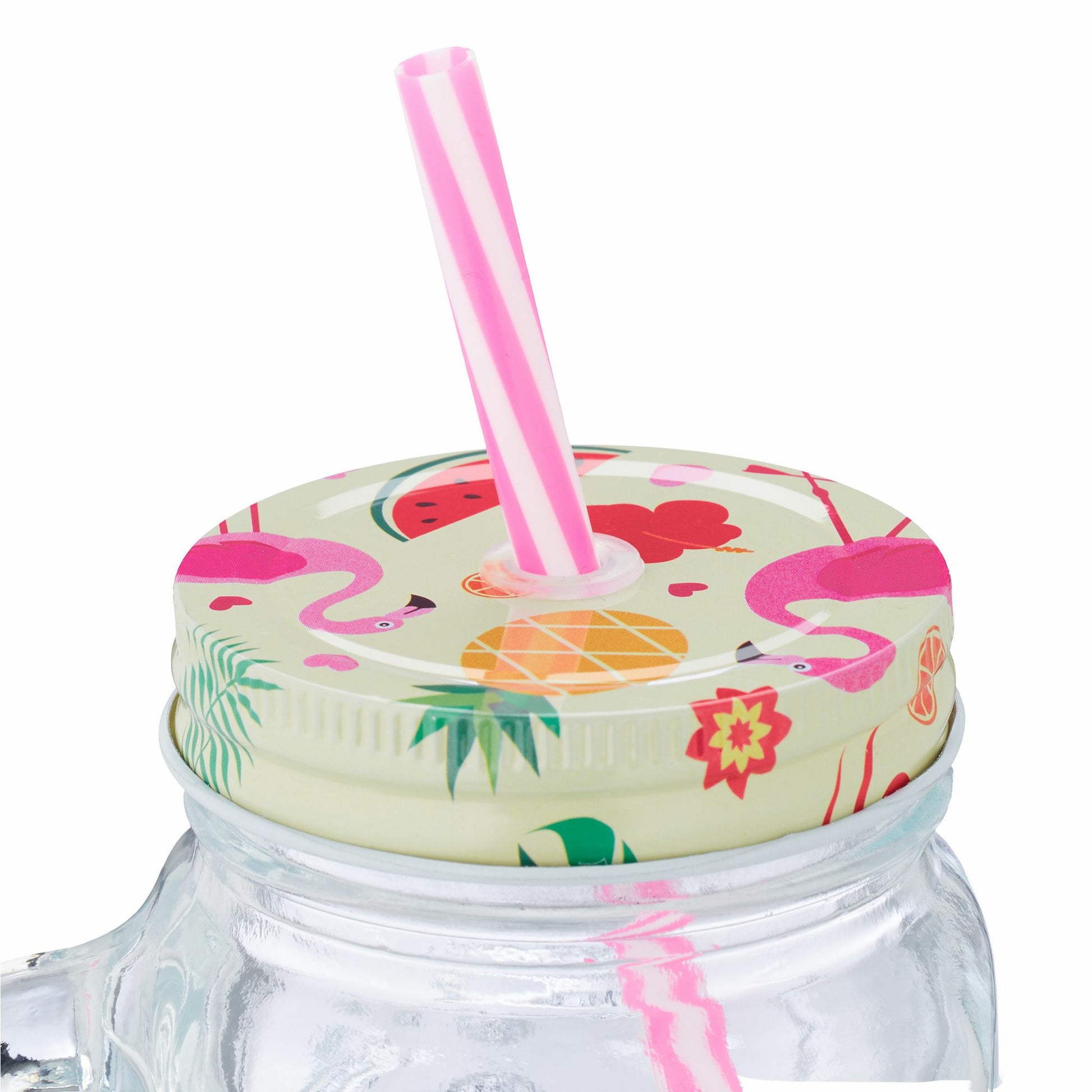 Relaxdays Trinkglas – 8er Set, 500 ml, 11,0 × 8,0 × 13,5 cm, Glas/Eisen, Transparent, mit Strohhalm