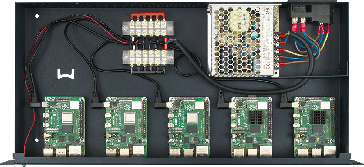 Rackmount.IT RM-PI-T1 – Montagehalterung – für Raspberry Pi 4, 1U, Schwarz
