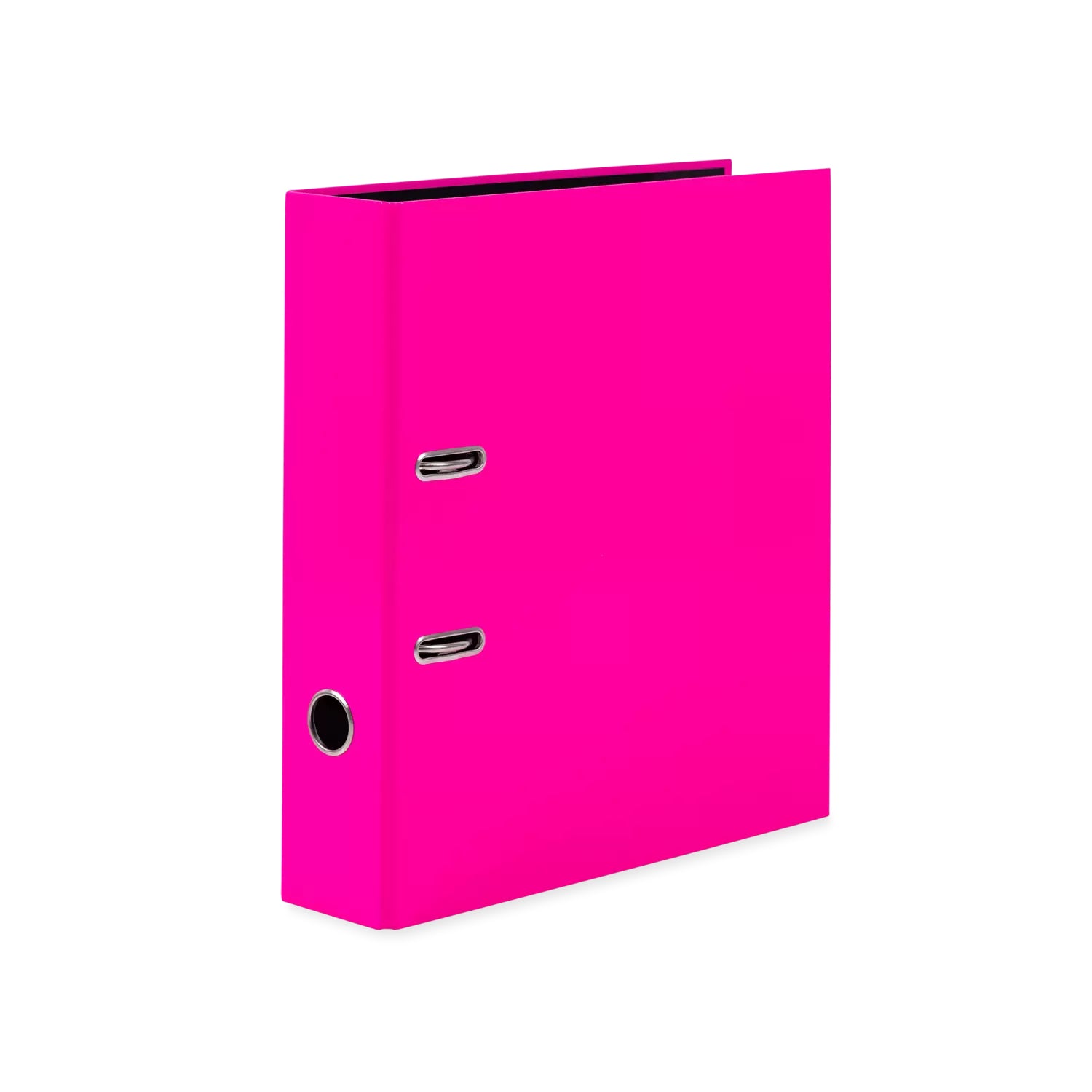 HERMA Ordner – A4 hoch – 2-Ring Hebelmechanik, Rücken 70 mm – neonpink, mit Niederhalter, mit Griffloch