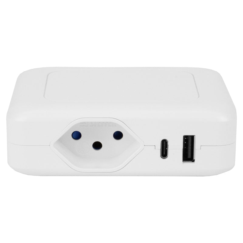 Steffen IQ Steckdosenleiste, 3×T13, 1×USB‑A 36 W + 1×USB‑C PD 45 W, 1,5 m, IP20, Eingang T12 – weiss