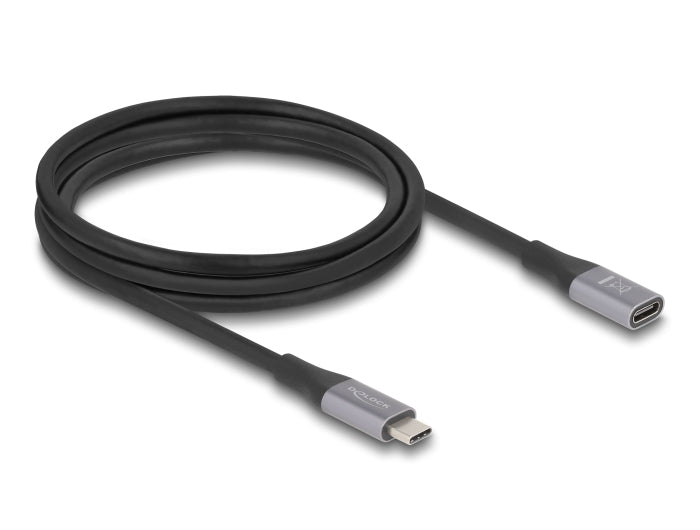 DeLOCK USB-C Verlängerungskabel (Stecker zu Buchse) – USB4 40 Gbit/s – 2 m – PD 240 W – Goldkontakte