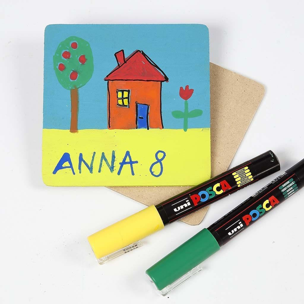Creativ Company Untersetzer – 50er Set, 10,0 × 10,0 × 0,3 cm, Holz (MDF), Braun