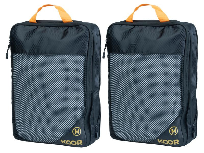 KOOR Packhilfen-Set Goora M – Tragegriff, Reissverschluss – 7 l – Schwarz – 2 Stk.