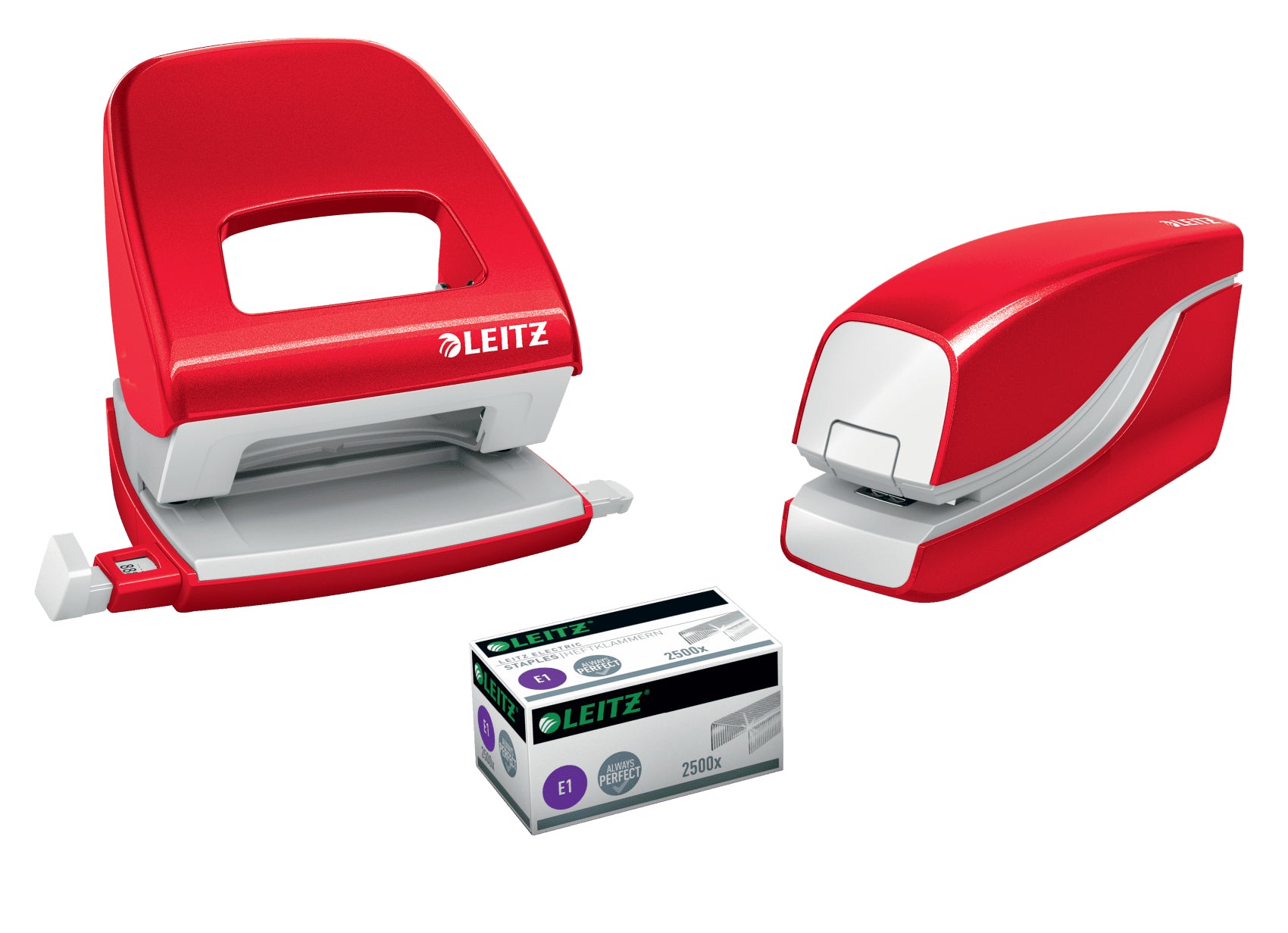 Leitz NeXXt WOW Elektrohefter – 10 Blatt, Akku, Rot