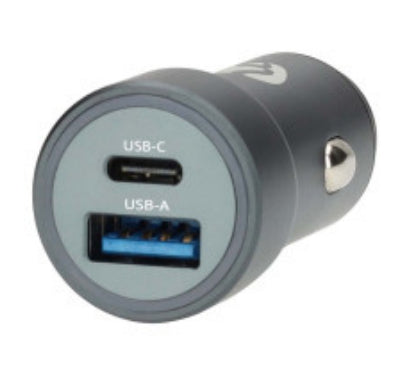 Nedis Auto-Ladegerät 48 W – USB-C×1, USB-A×1, PD 3.0, PPS, QC 3.0 – für 12-/24-V-Fahrzeuge – Grau