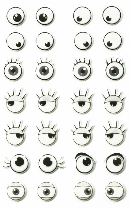 Clairefontaine Sticker Cooky – 7,5 × 12 cm, Motiv Auge, Schwarz/Weiss, Kunststoff