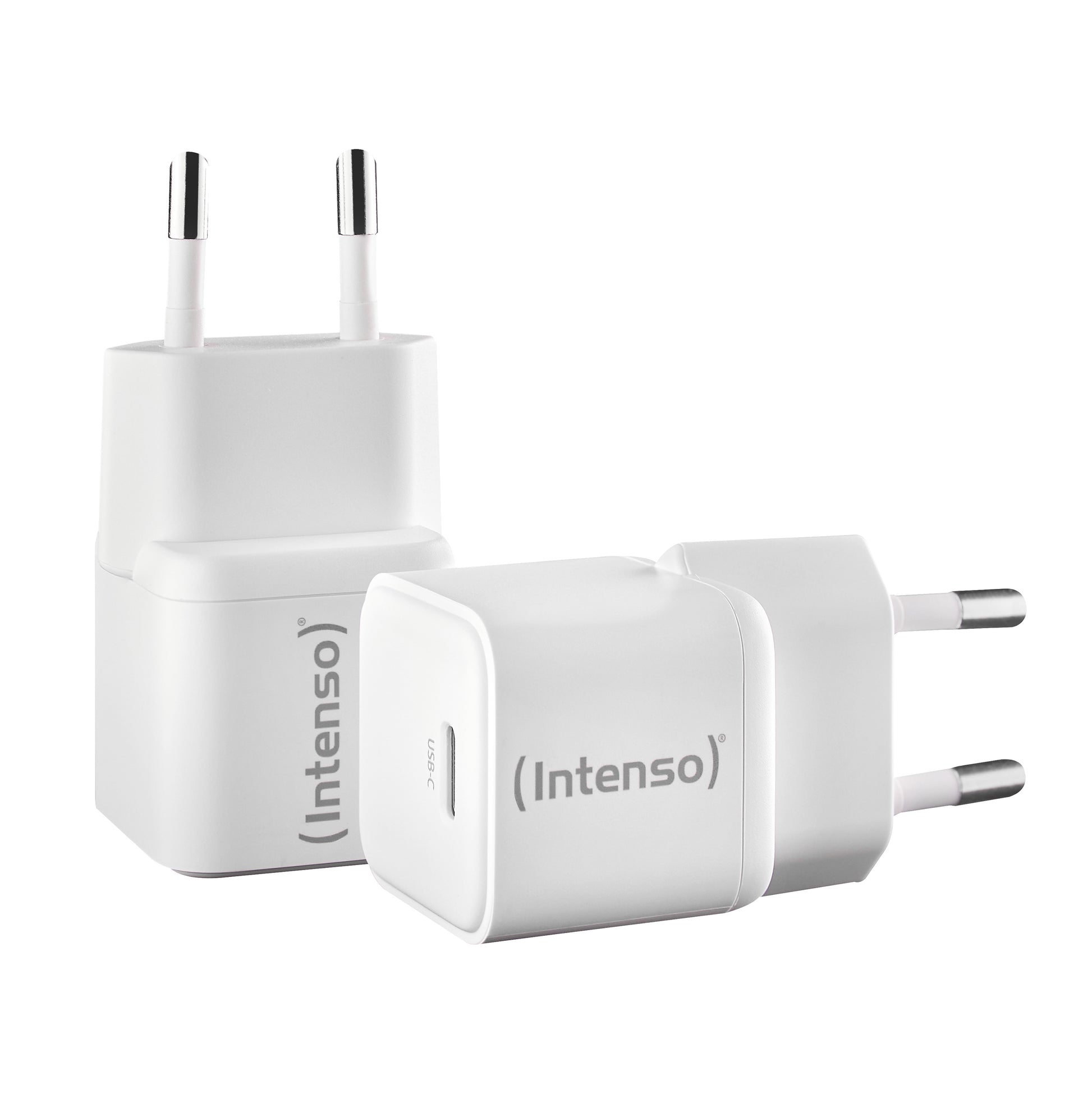 Intenso W30C USB-Ladegerät 30 W – USB-C×1 – PD, GaN – EU-Stecker (Typ C) – Weiss – Doppelpack