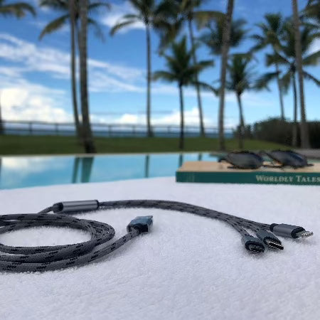 Sunslice Multi-Kabel – 3-in-1 USB-A auf USB-C/Micro-USB/Lightning 1 m, PD 12 W, Schwarz – für iPhone/Android