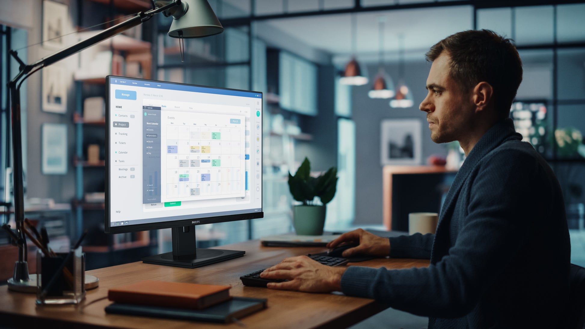 Philips 32B1U3900/00 – Monitor, 31,5", 350 cd/m², USB-C, 4× USB 3.0, Lautsprecher, VESA 100 × 100, Schwarz