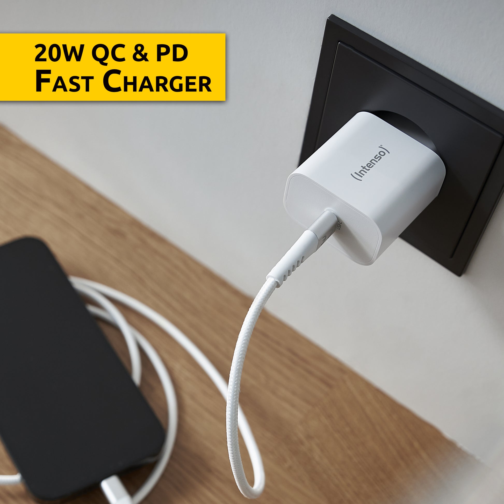 Intenso W20C USB-Ladegerät 20 W – USB-C×1 – PD – EU-Stecker (Typ C) – für Smartphones und Tablets