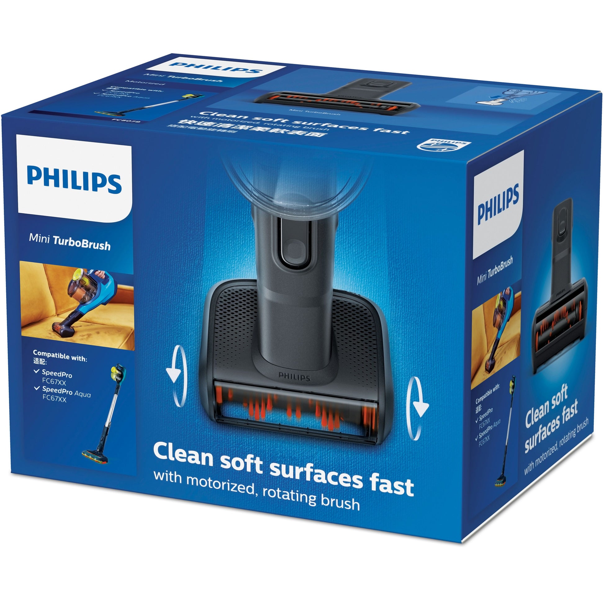 Philips SpeedPro FC8079/01 – Turbobürste, Schwarz – für SpeedPro (Aqua) Serie 5000, FC6721–FC6729, 1 Stück
