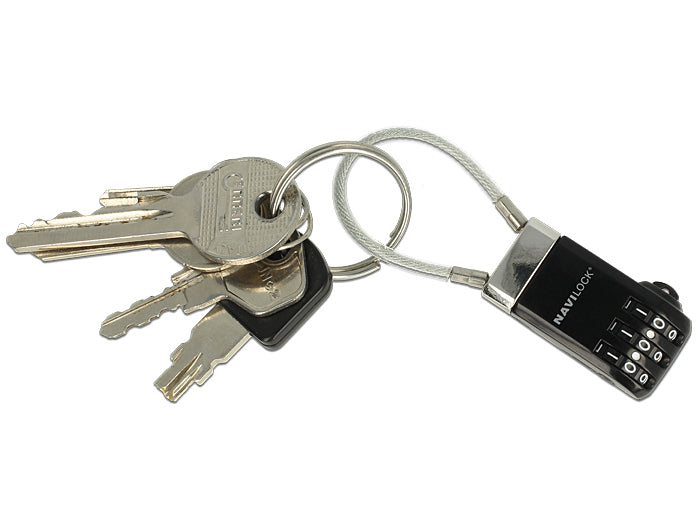 Navilock Gepäckkombinationsschloss – USB, Zahlenschloss – für alle Marken – Schwarz, Plastik