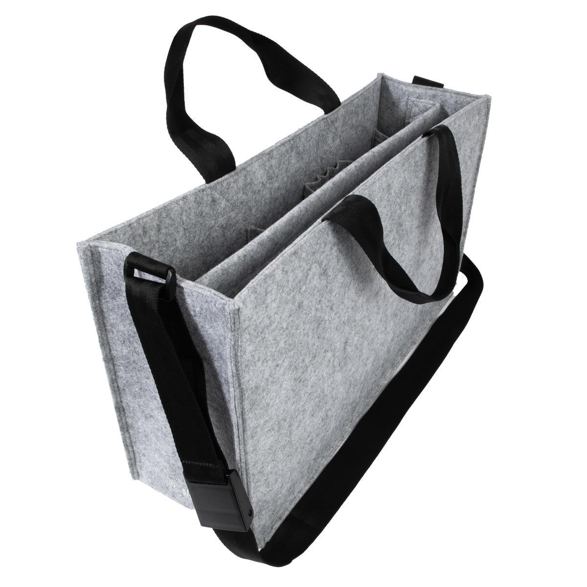 Sigel Tragetasche Desk Sharing Bag Classic L – 21 l, rPET-Filz, Hellgrau, 50 × 28 × 15 cm