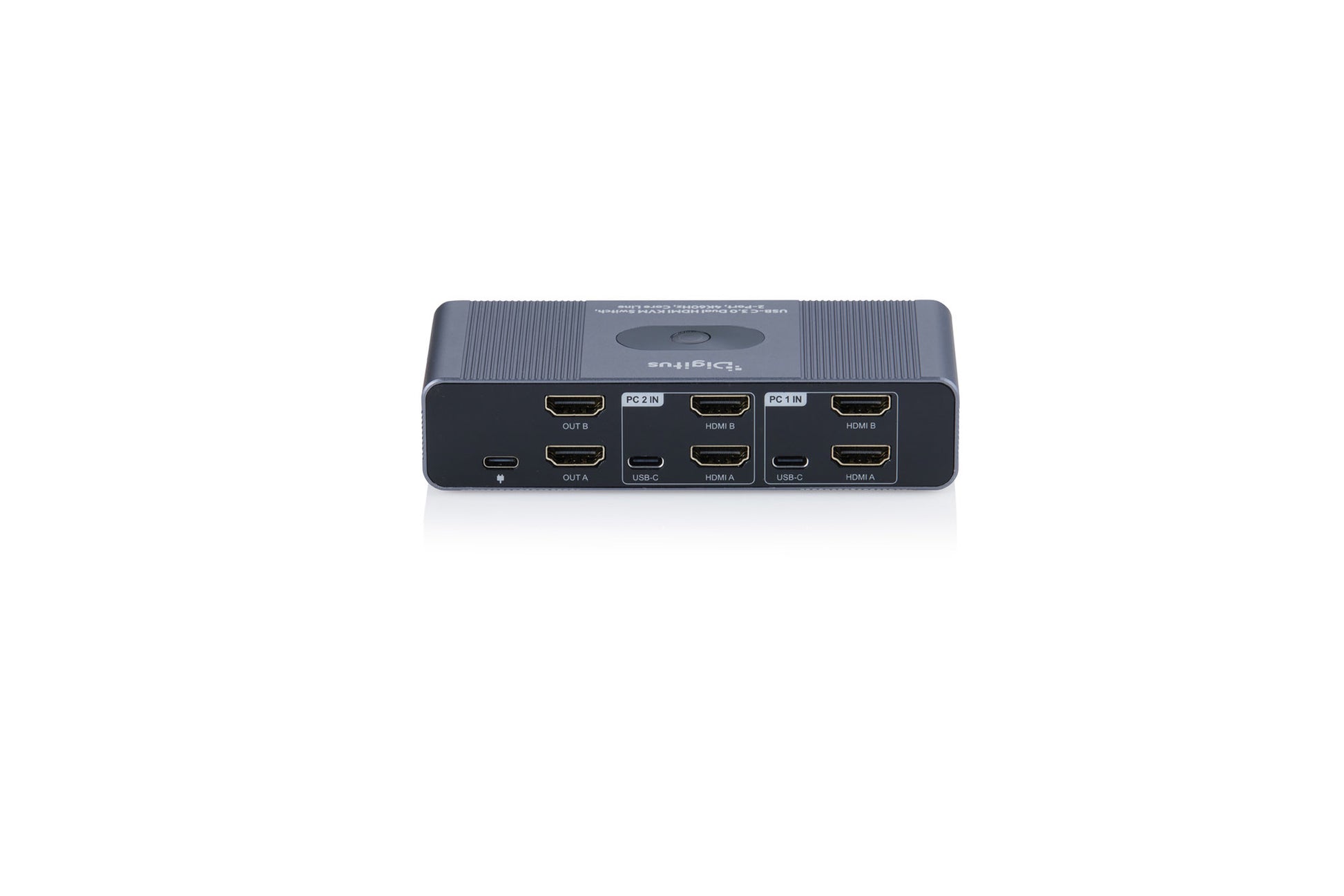 Digitus 2-Port HDMI Dual-View KVM-Switch – 4K/60 Hz, USB 3.0 Hub, USB-C