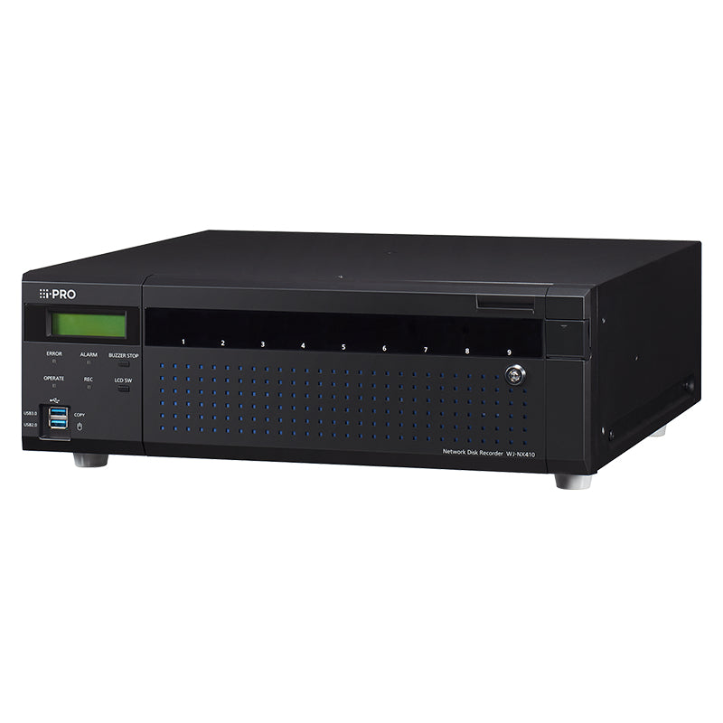 i-PRO NX WJ-NX410KG NVR – 64 Kanäle, 4K, 9× HDD-Slots, RAID 1/5/6, 2× HDMI 4K