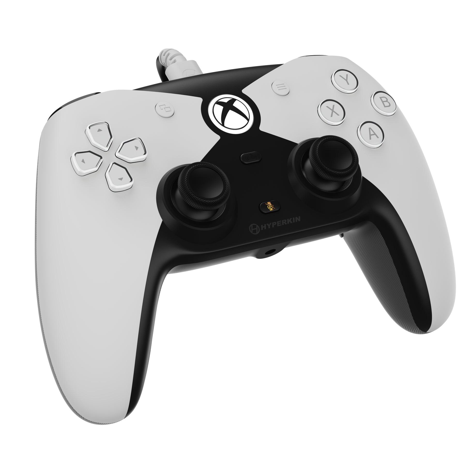 Hyperkin Competitor (M01638-WH) – Gamepad – USB (kabelgebunden), Vibration, 2 Joysticks, für Xbox & PC, Weiss
