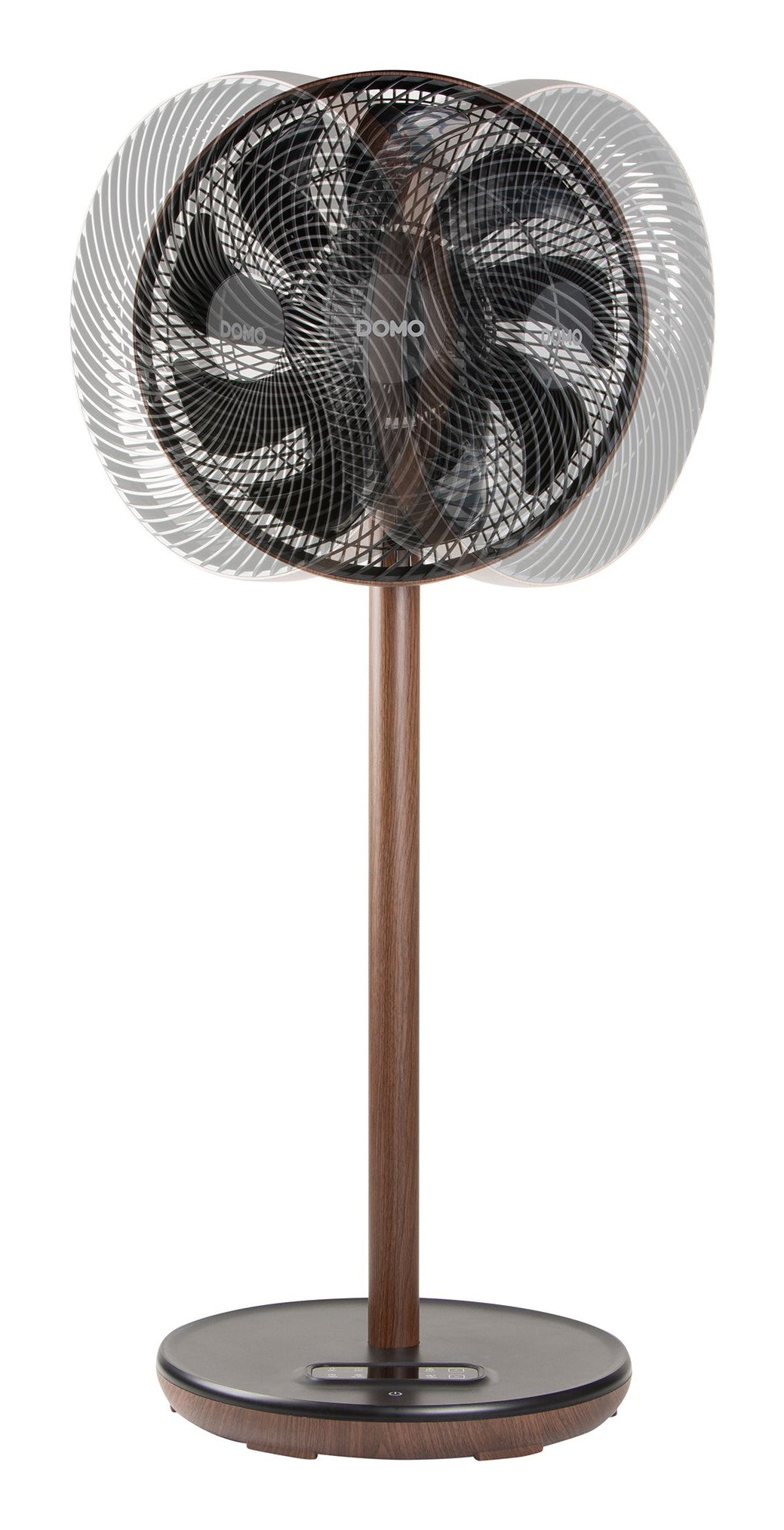 Domo Standventilator DO8155 – 9 Stufen, oszillierend, Timer, Fernbedienung, 26 W, 45 dB(A), Schwarz, Holz