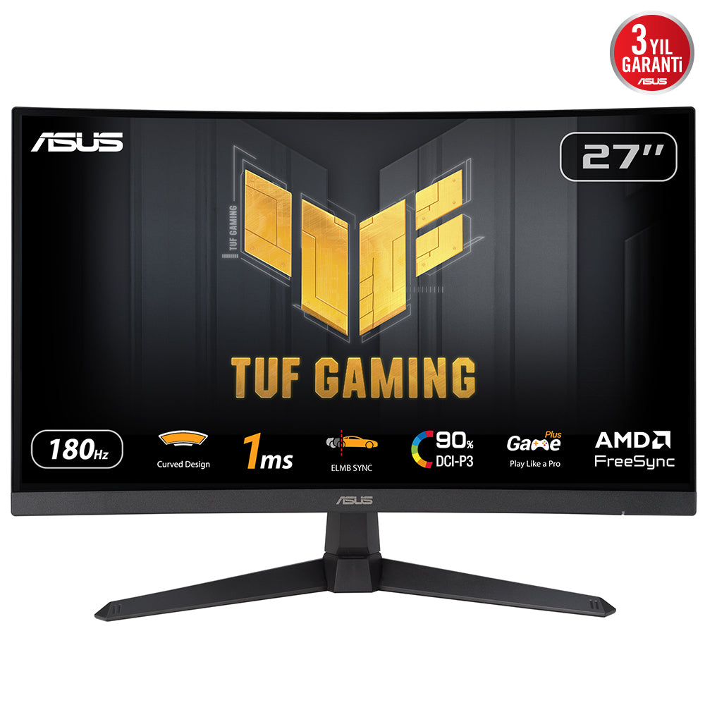 ASUS VG27VQ3B – Monitor, 27", 1920 × 1080 (Full HD), VA, 180 Hz, 250 cd/m², Schwarz