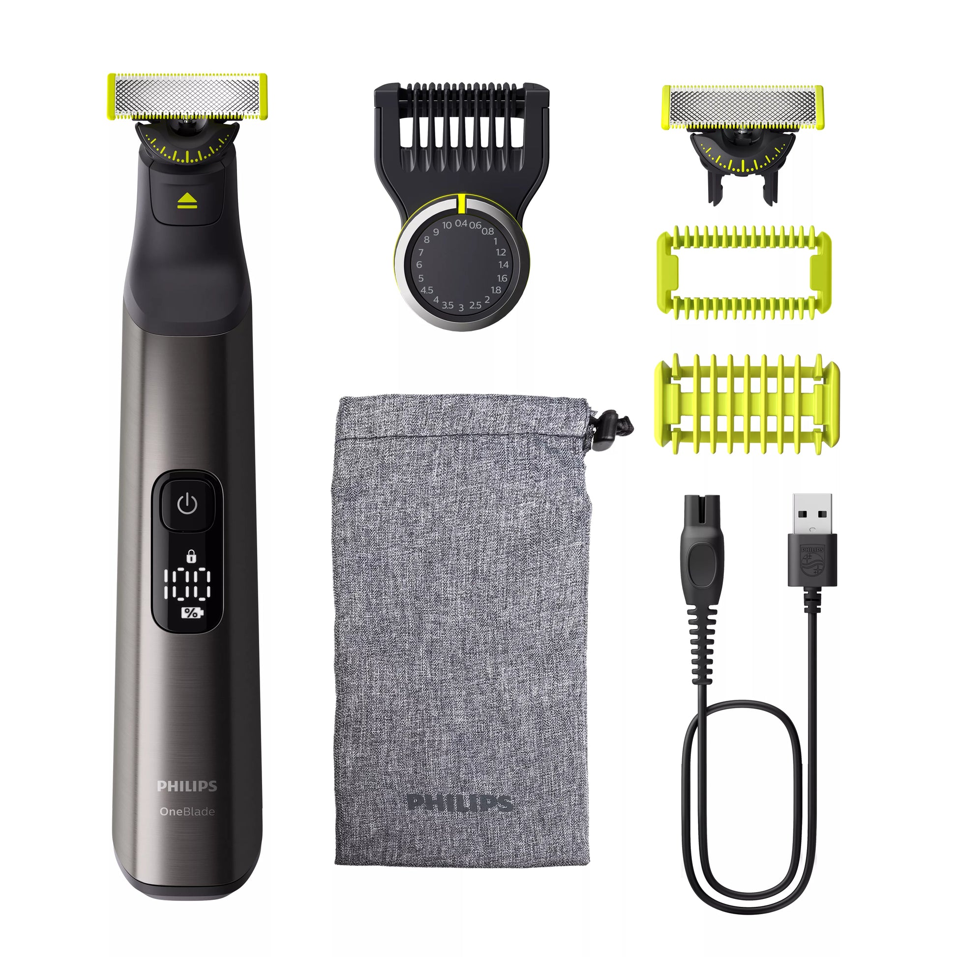 Philips OneBlade Pro QP6552/30 Bartschneider – Akku, Nass & Trocken – 120 min, 0,4–10 mm – Chrom