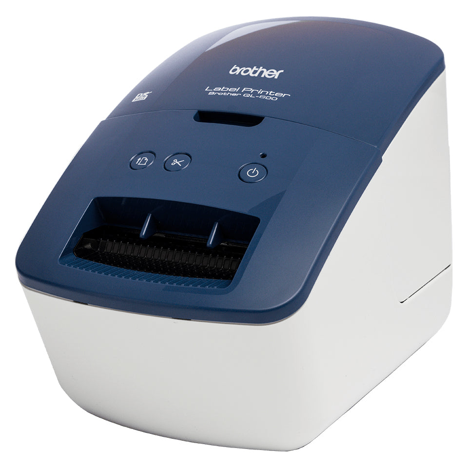 Brother QL-600B – Etikettendrucker, Thermodirekt, für DK-Rollen bis 62 mm, USB, 300 × 600 dpi, 71 mm/s