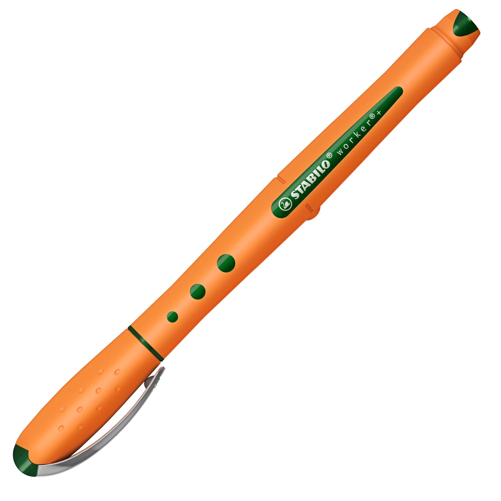 STABILO worker+ – Tintenroller, mit Kappe, 0,5 mm, grün