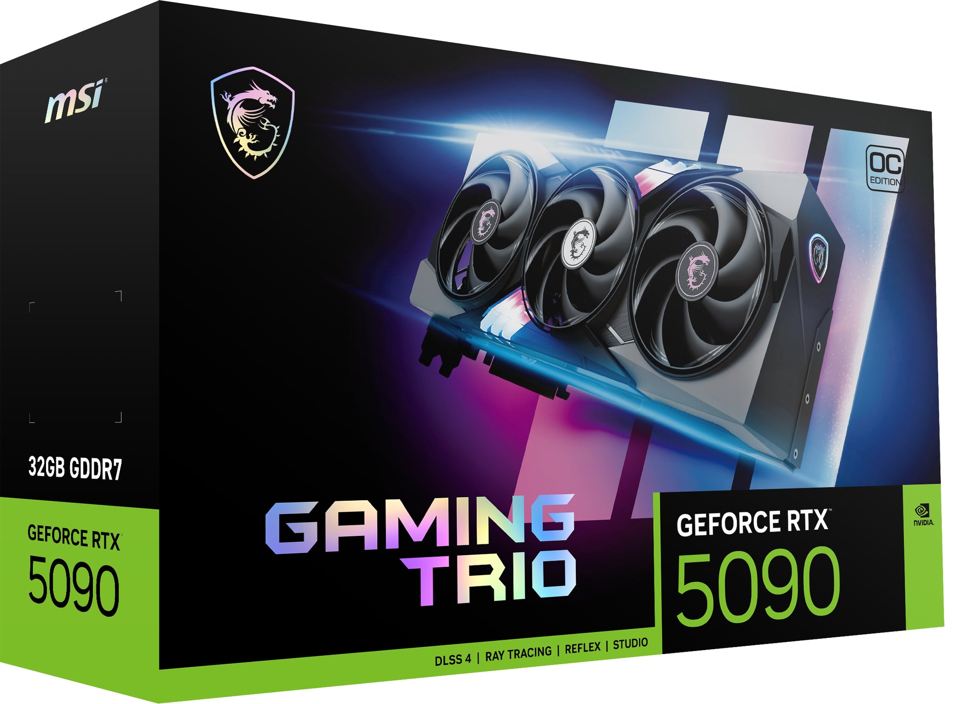 MSI GeForce RTX 5090 GAMING TRIO OC 32G – PCIe Grafikkarte – 3×DP, 1×HDMI, PCIe 5.0, 32 GB GDDR7, 512 Bit