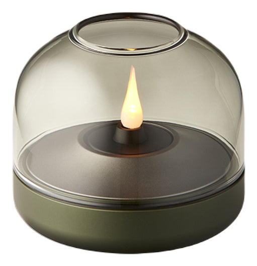 Kooduu Windlicht – Aluminium & Glas, grün – Ø 9 × 8 cm