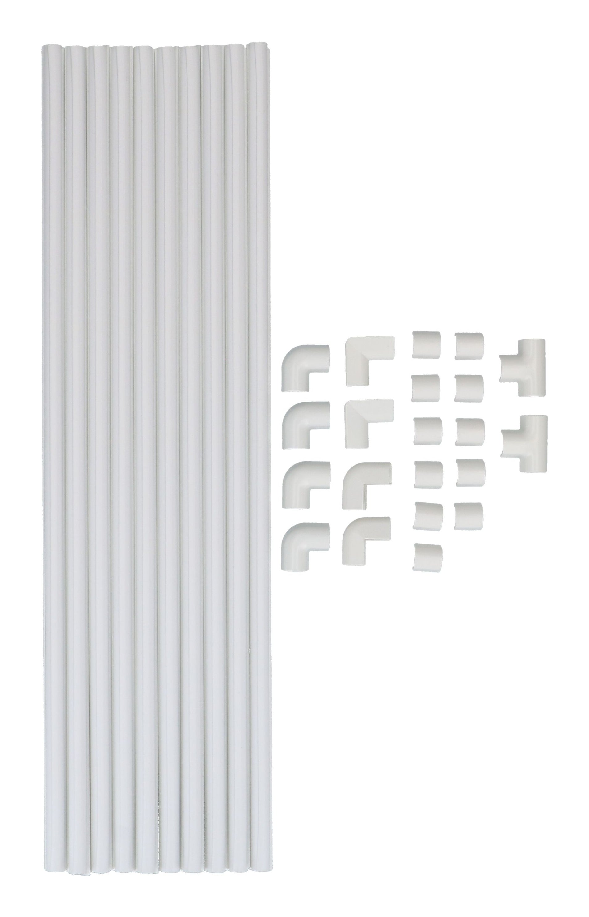 Max Hauri AG Max Hauri Kabelmanagement-Set – 11 × 10 mm Kabelkanal, Weiss, selbstklebend, 10×0,4 m + 21 Stk.