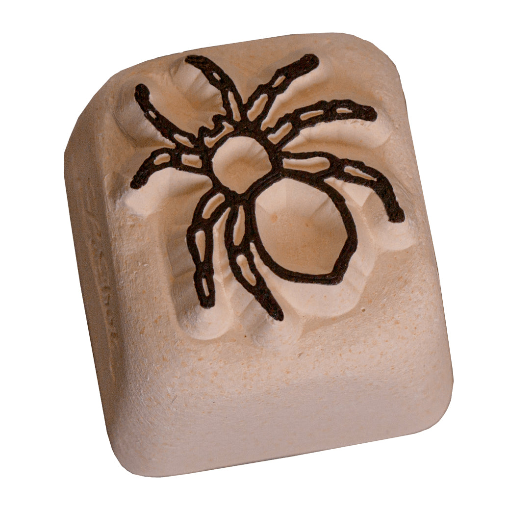 LaDot Tattoostempel Spinne – 1,5 × 1,5 cm – weiss – Stein
